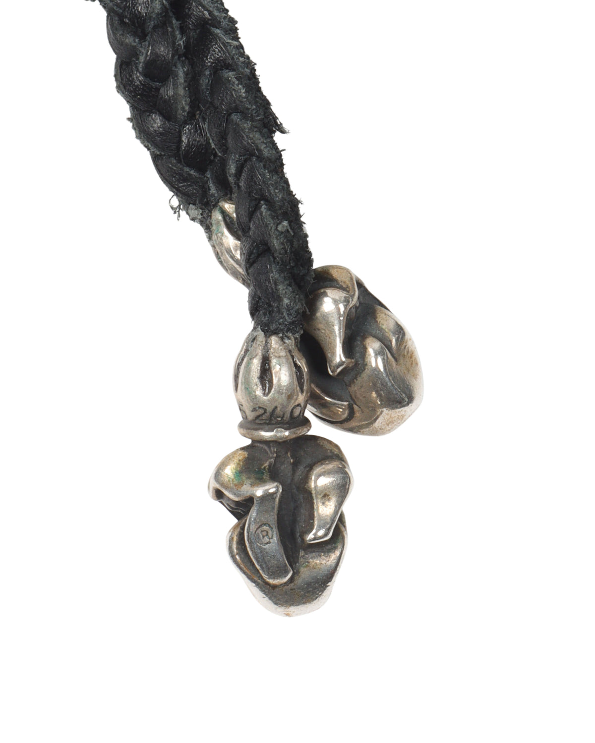 Silver Rolling Stones Pendant w/ Leather Necklace