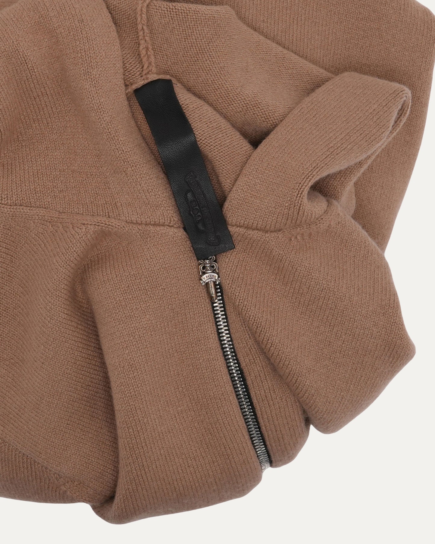 Cross Patch Cashmere Zip Up Hoodie