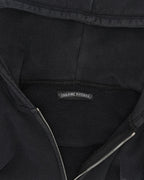 Silver Embellished Cross Patch Zip Up Hoodie