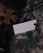 Waterfall Cross Patch Print Mesh Mini Skirt