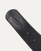 Large Oval Buckle Double Grommet Belt