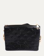 Embossed Monogram Chain Cross Body Bag With Coin Pouch