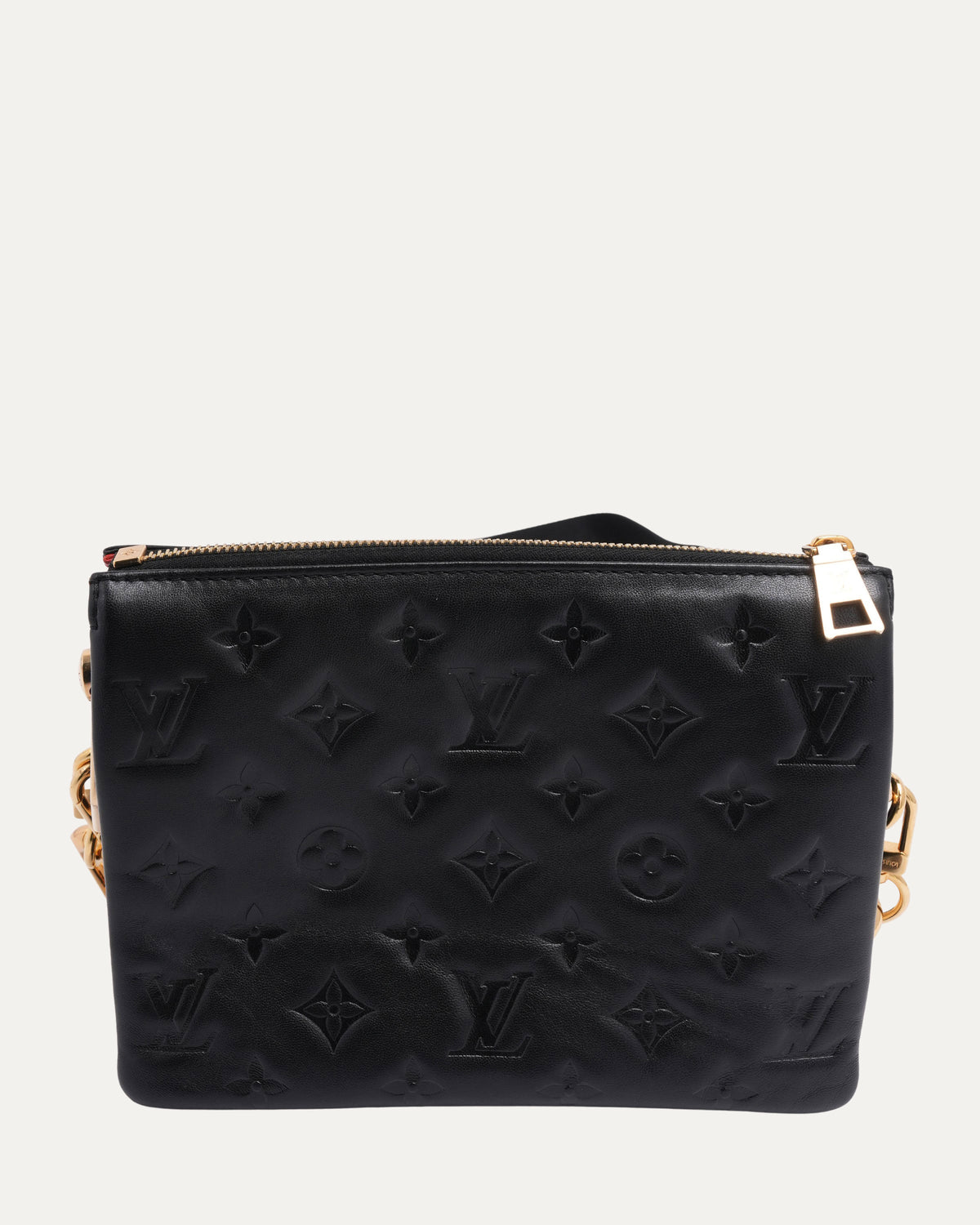 Embossed Monogram Chain Cross Body Bag With Coin Pouch