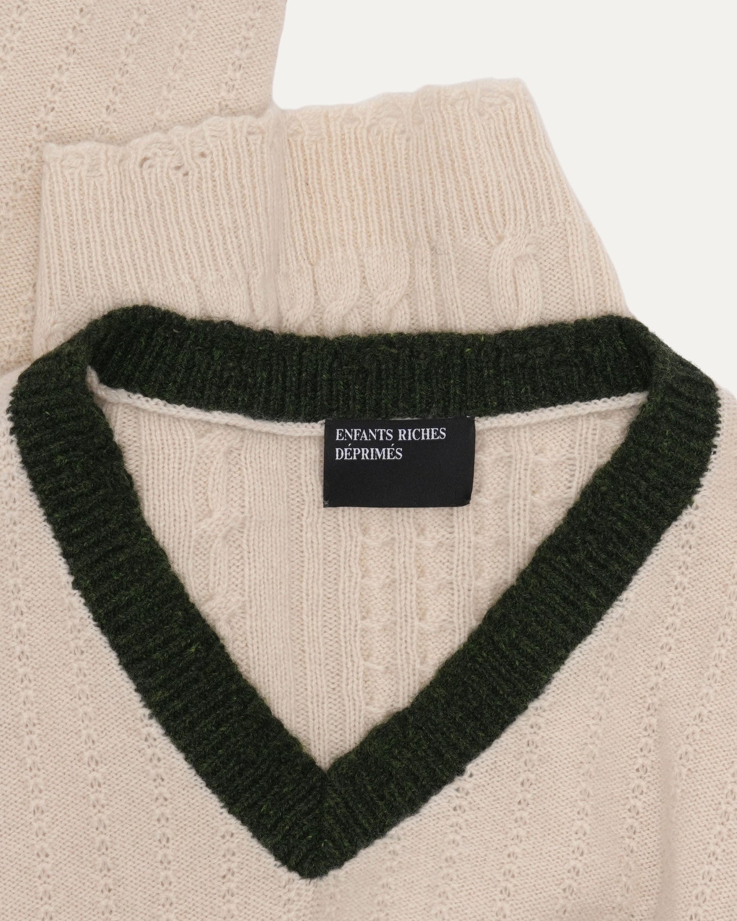 Asymmetrical Varsity V-Neck Sweater