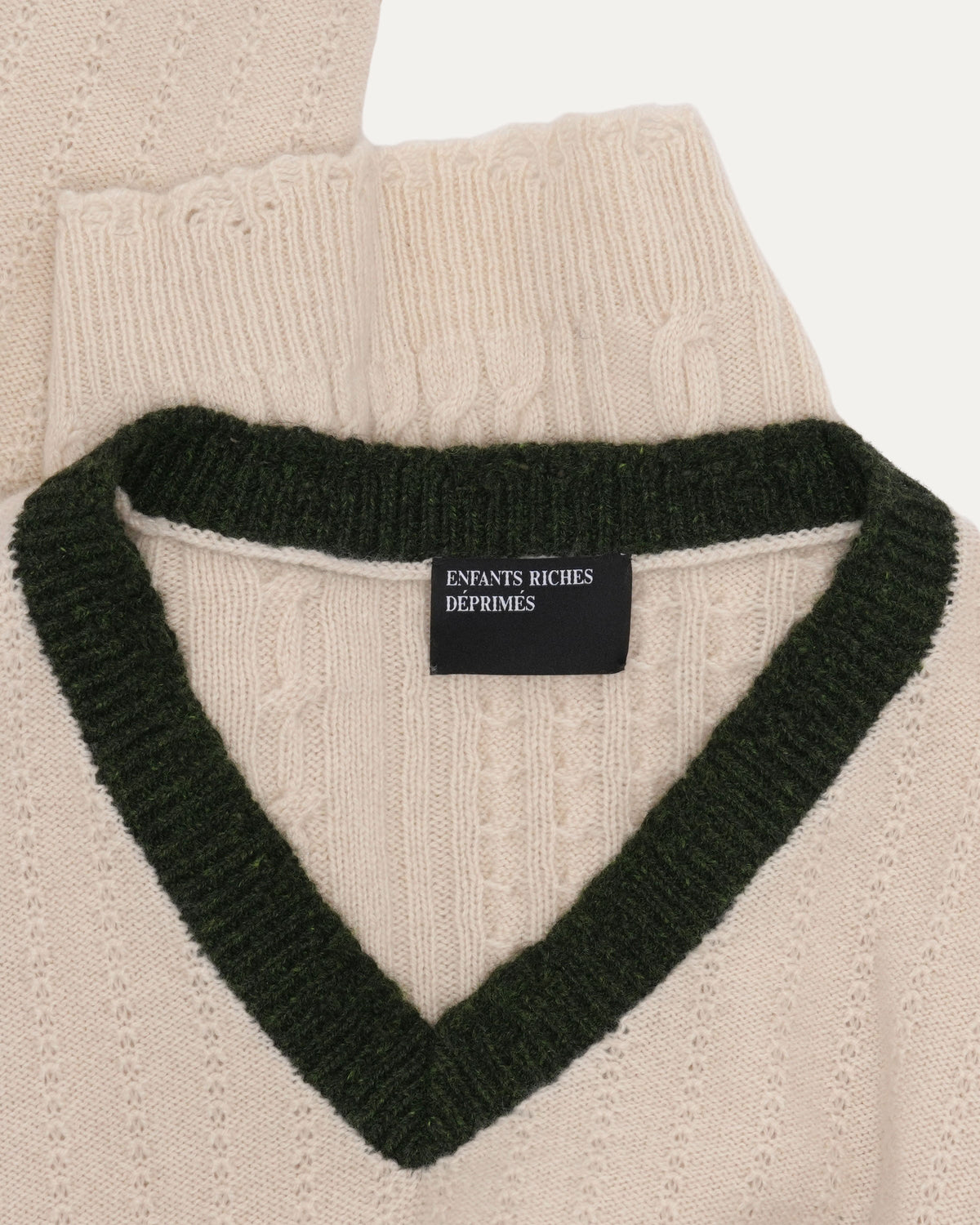 Asymmetrical Varsity V-Neck Sweater