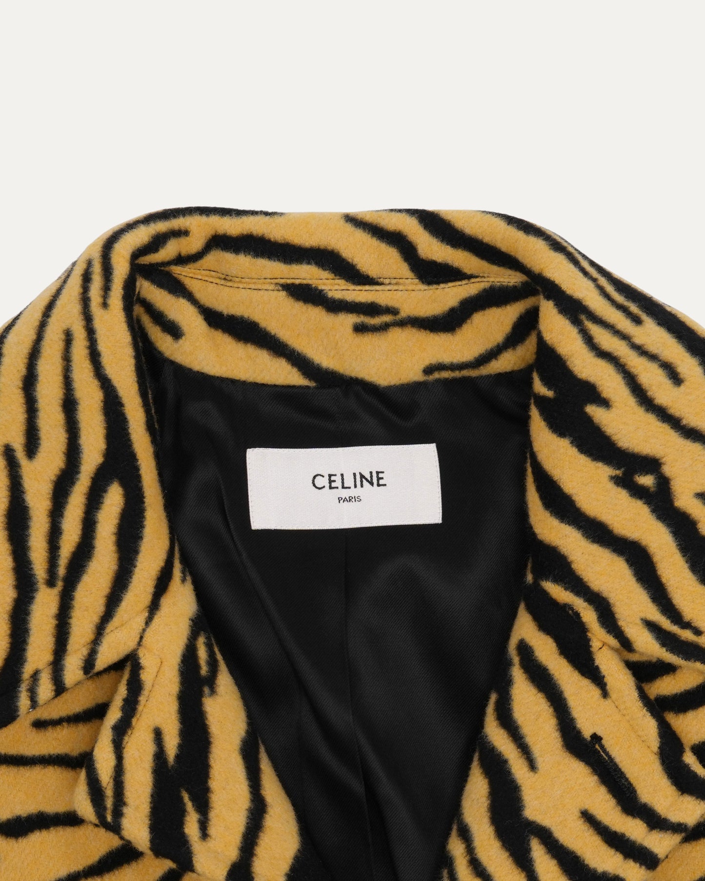 Tiger Stripe Wool Mac Coat