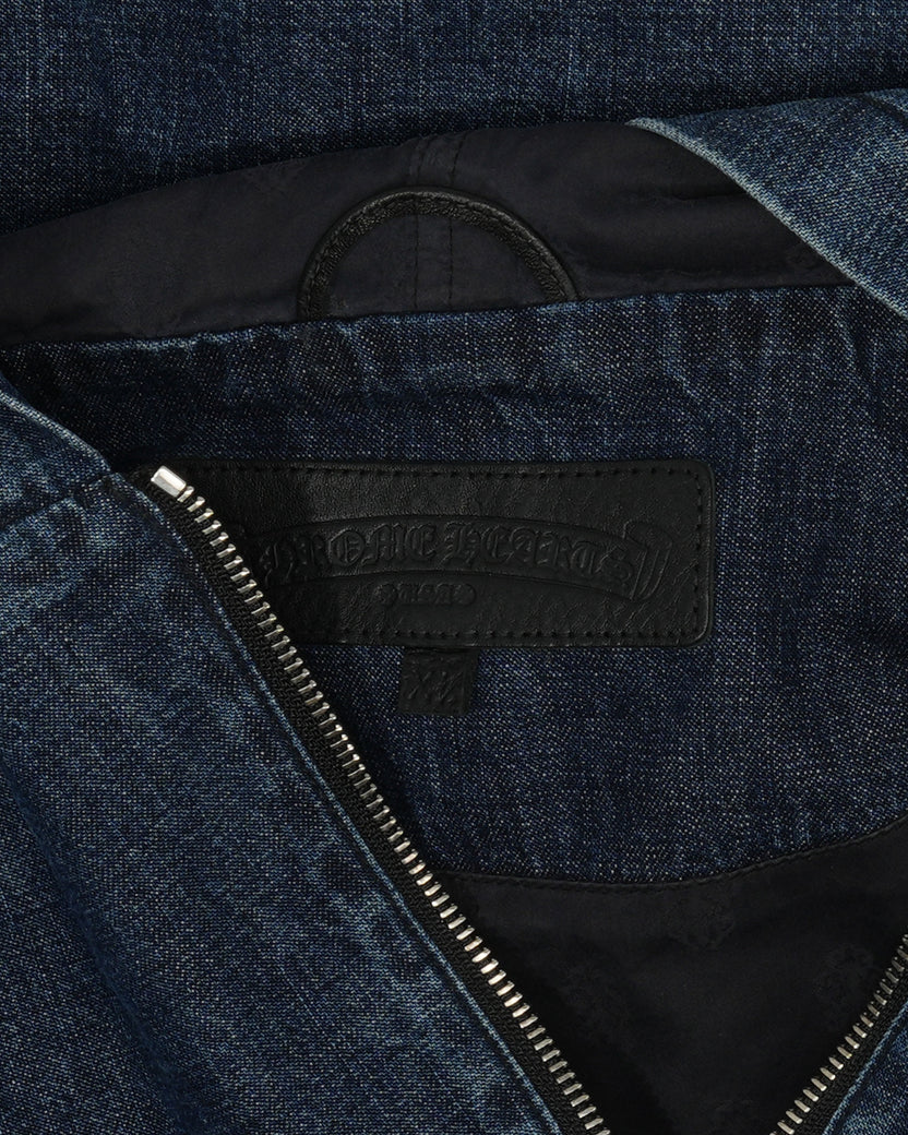 Ruckus Hooded Denim Cross Patch Jacket