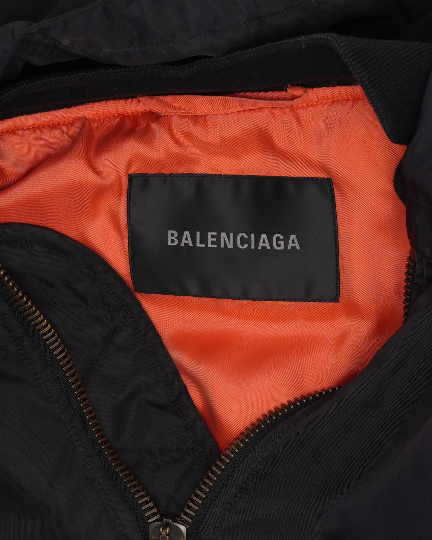 Tape Logo Hooded Bomber Jacket