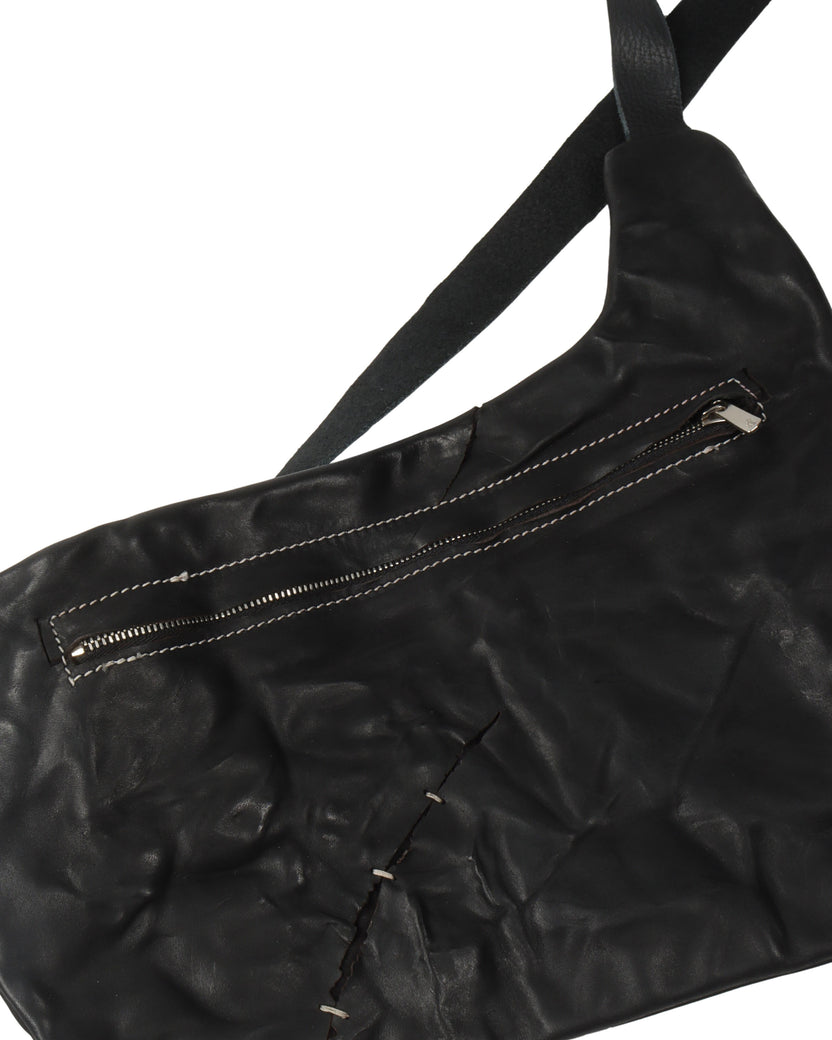 Cracked Leather Shoulder Bag