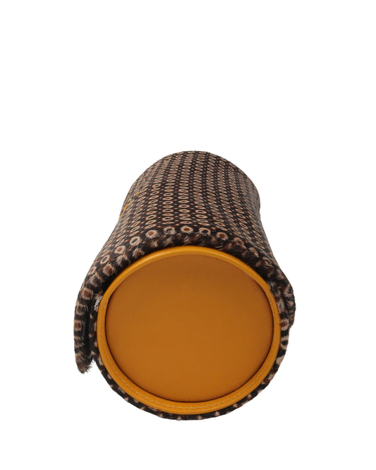 Leather & Peacock Ponyhair Watch Roll