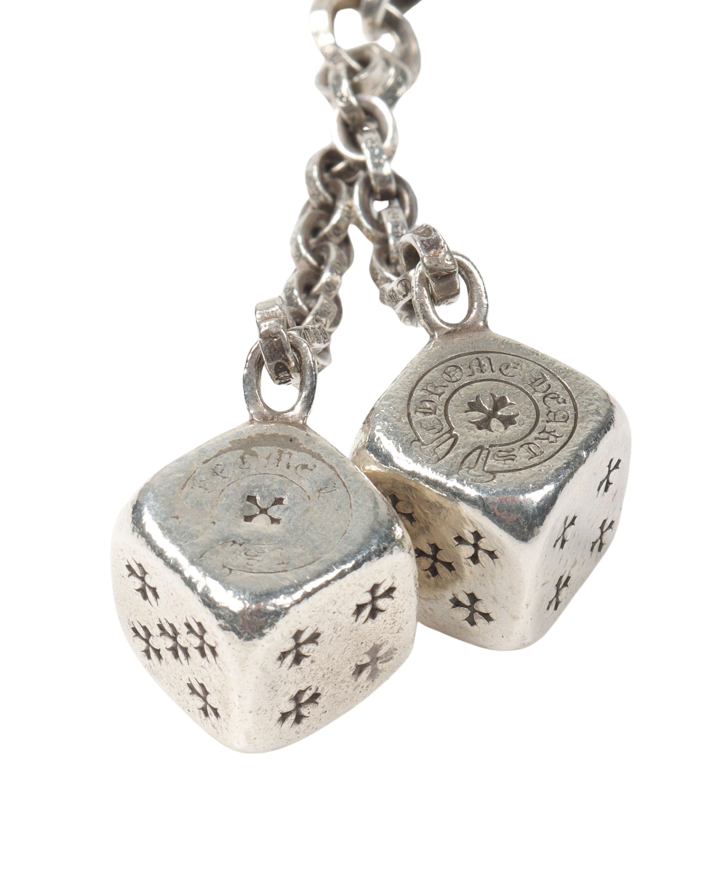 Silver Dice Keychain Clip