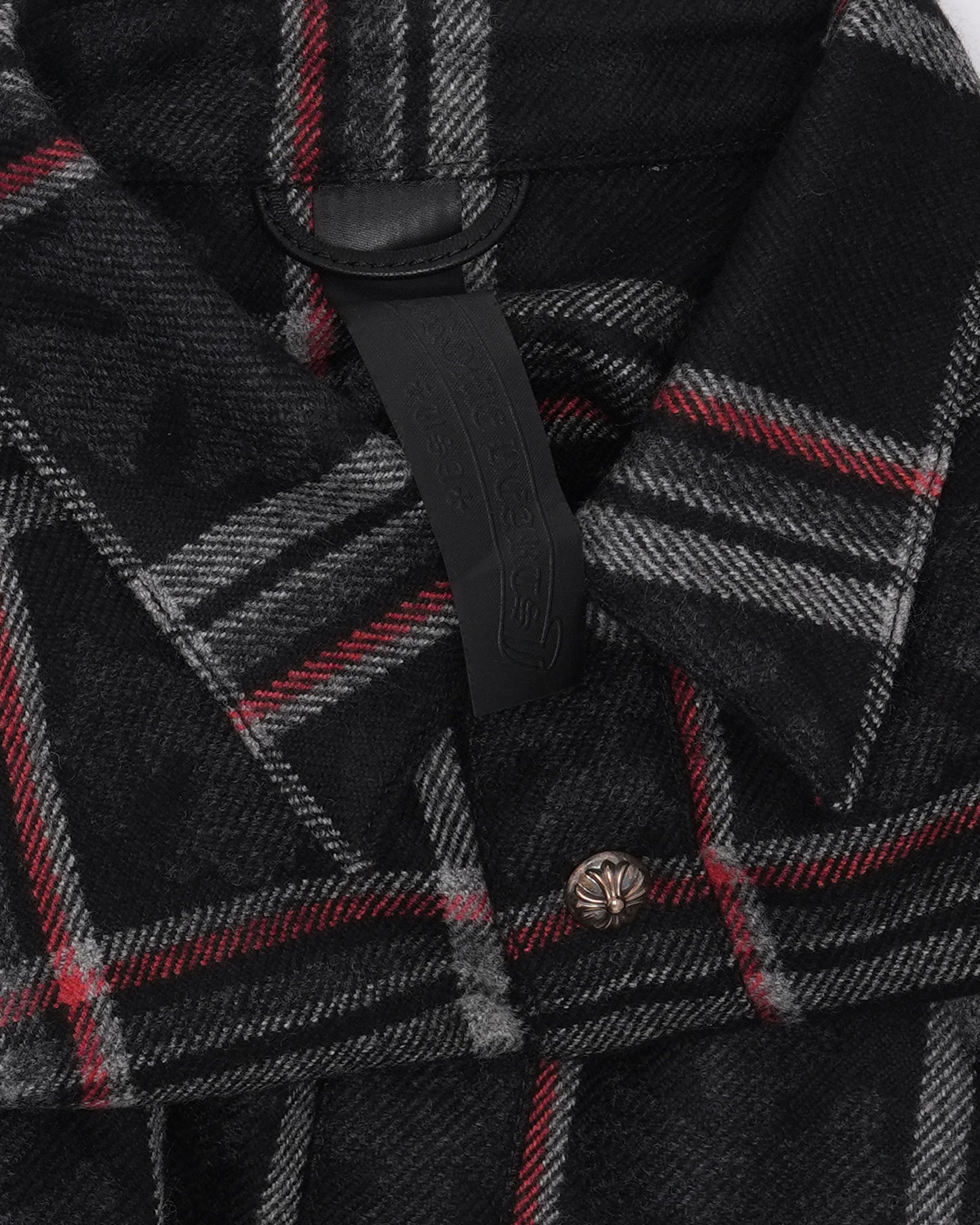 Gas Station Plaid Cashmere Cross Patch Loose Ends Flannel Shirt