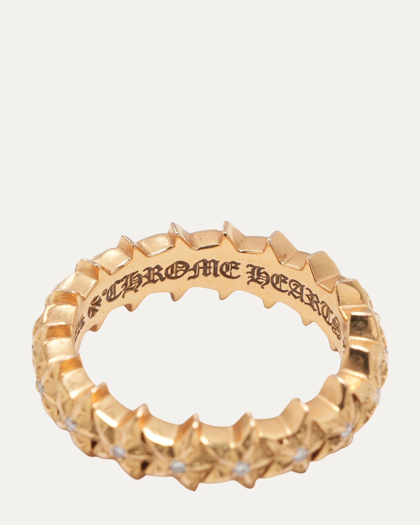 22k Gold and Diamond Star Band Ring
