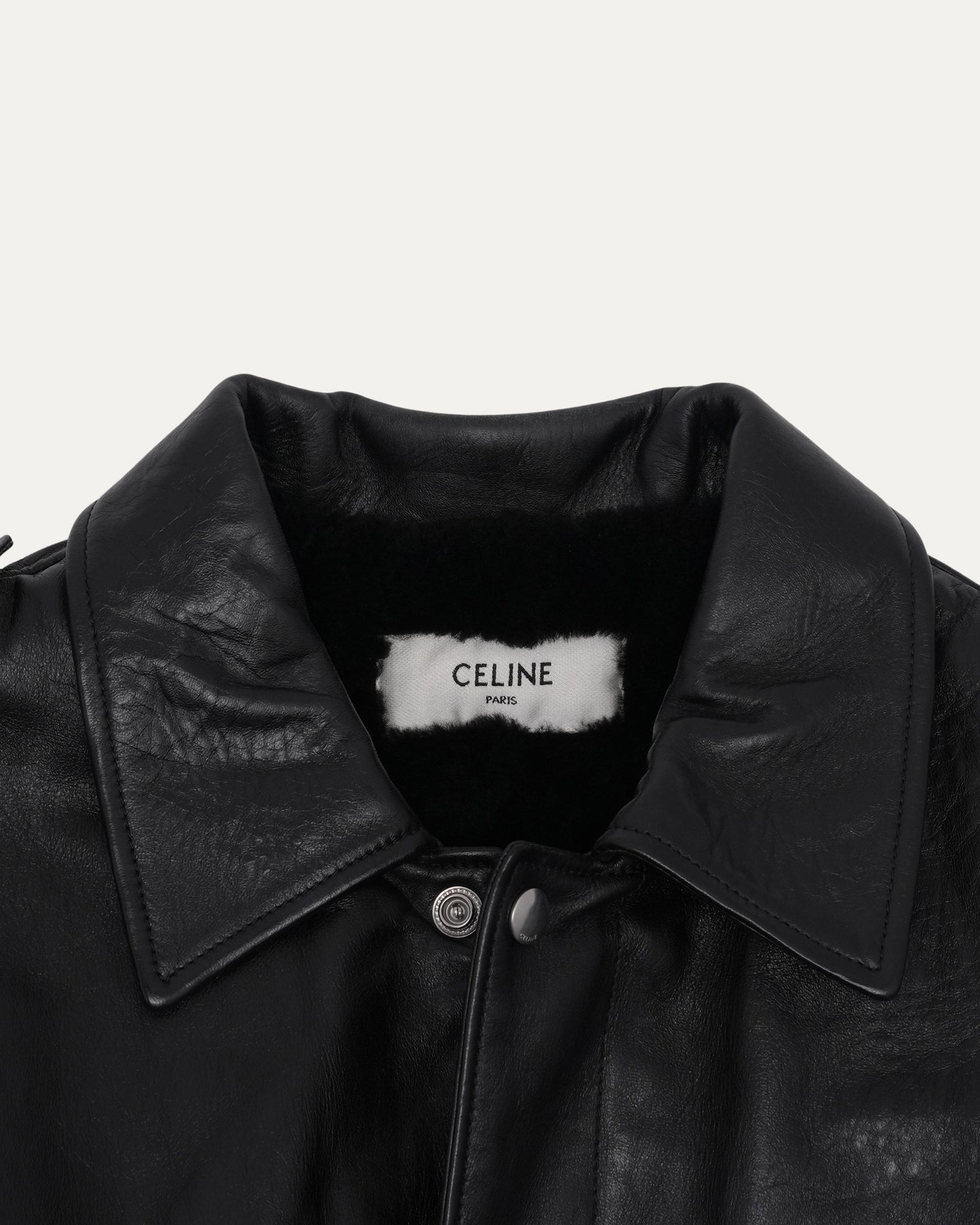 Aviator Boa Leather Jacket