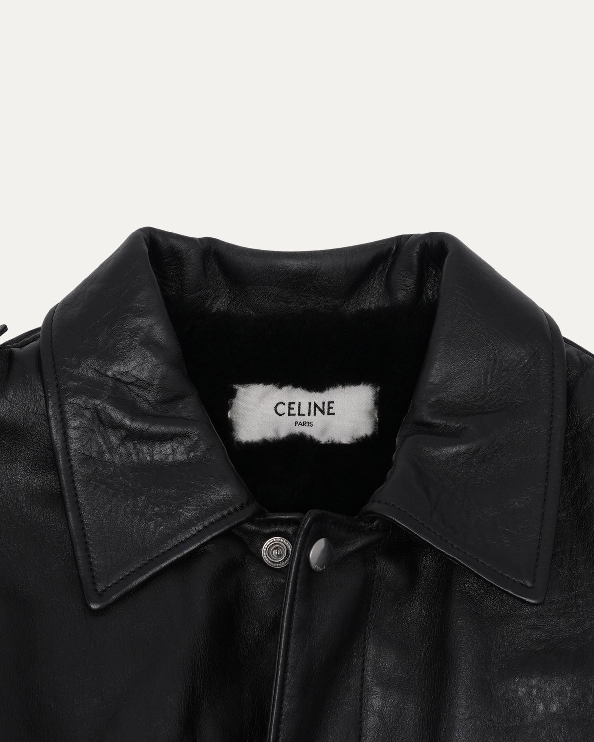 Aviator Boa Leather Jacket