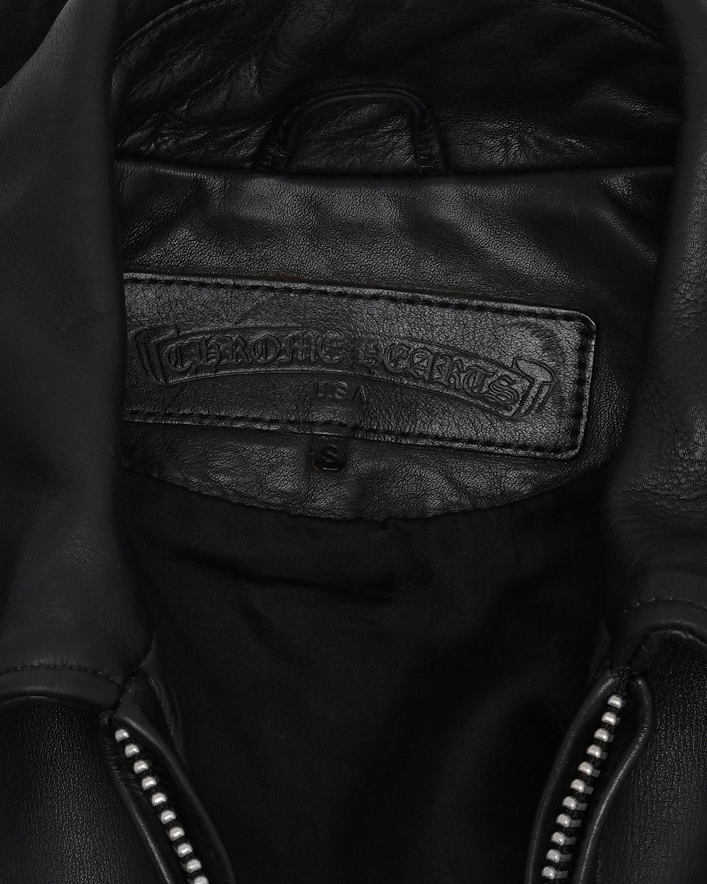 Black Fleur Yoke Leather Jacket