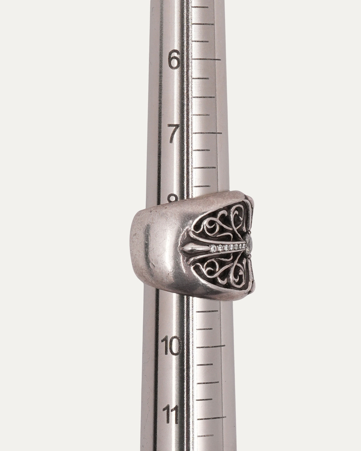 Diamond Oval Cross Ring