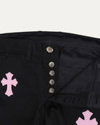 Cross Patch Flared Chino Pants