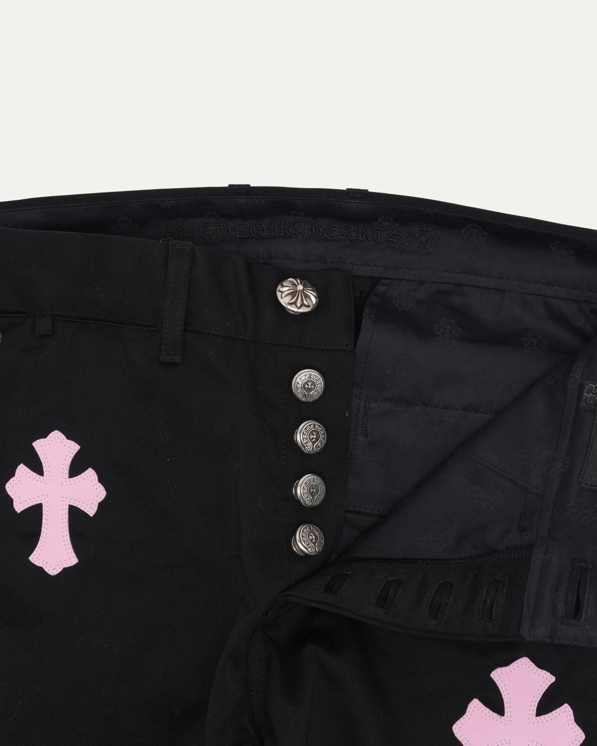 Cross Patch Flared Chino Pants