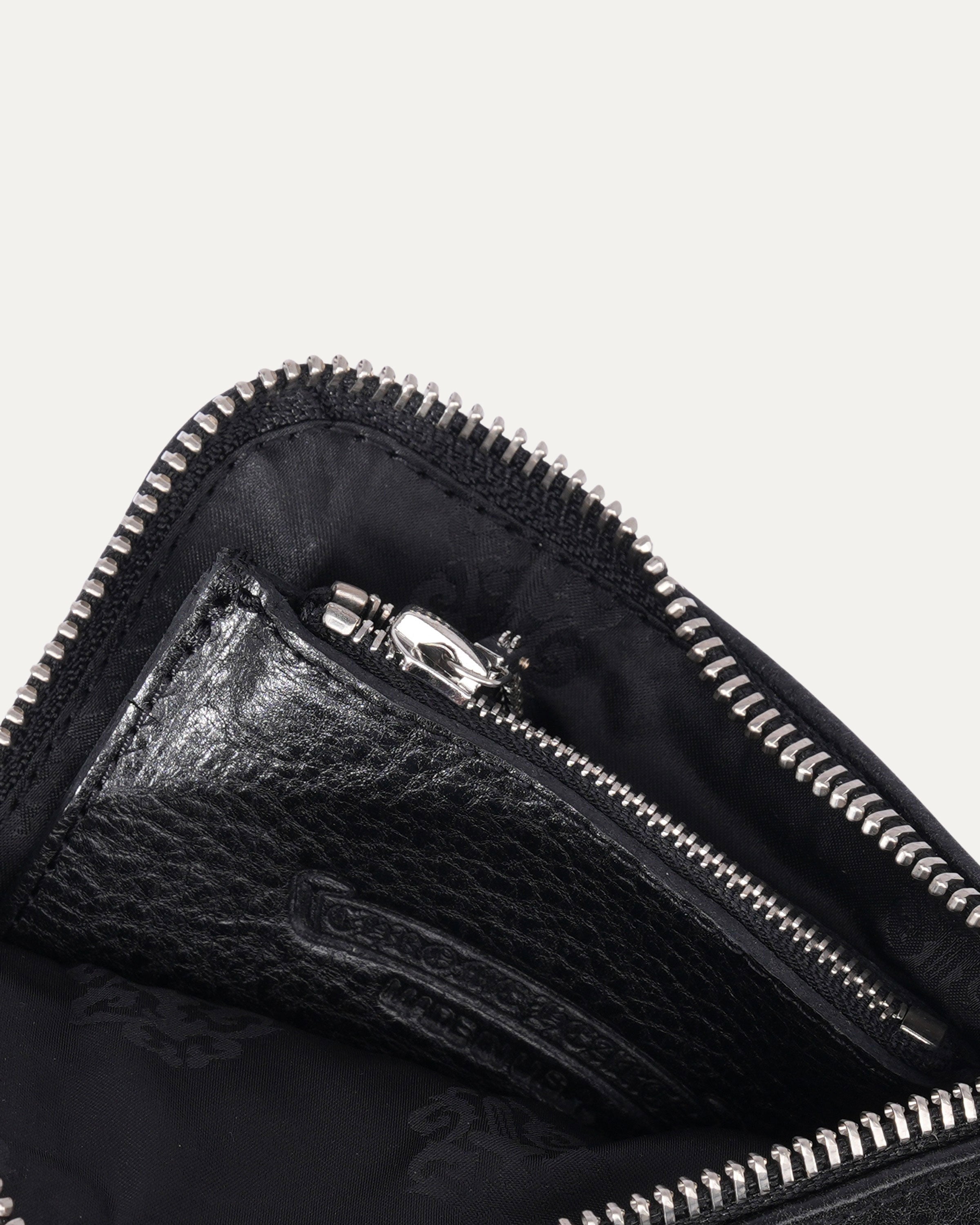 Leather Cross Patch Zip Wallet