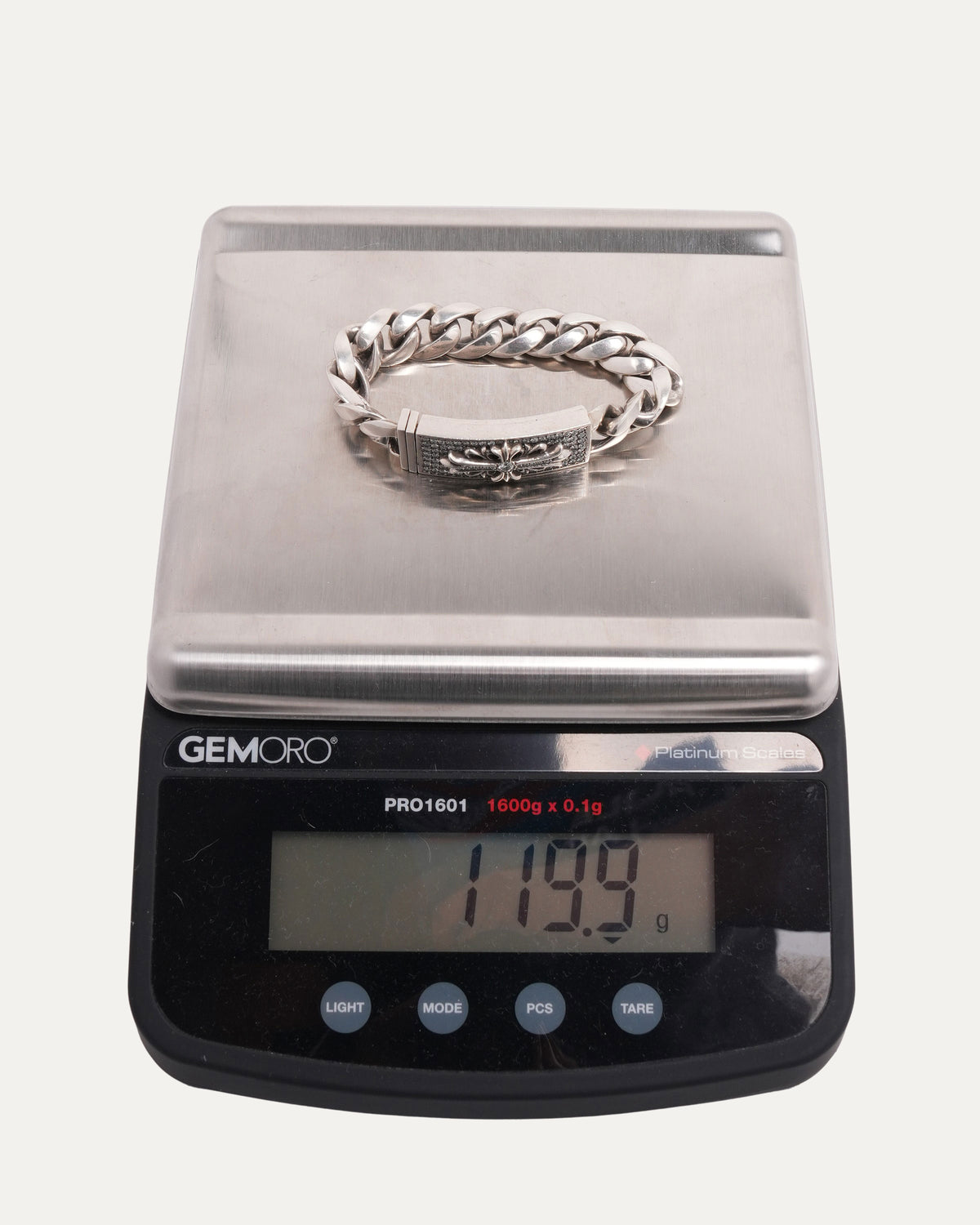 Diamond Floral Cross ID Bracelet