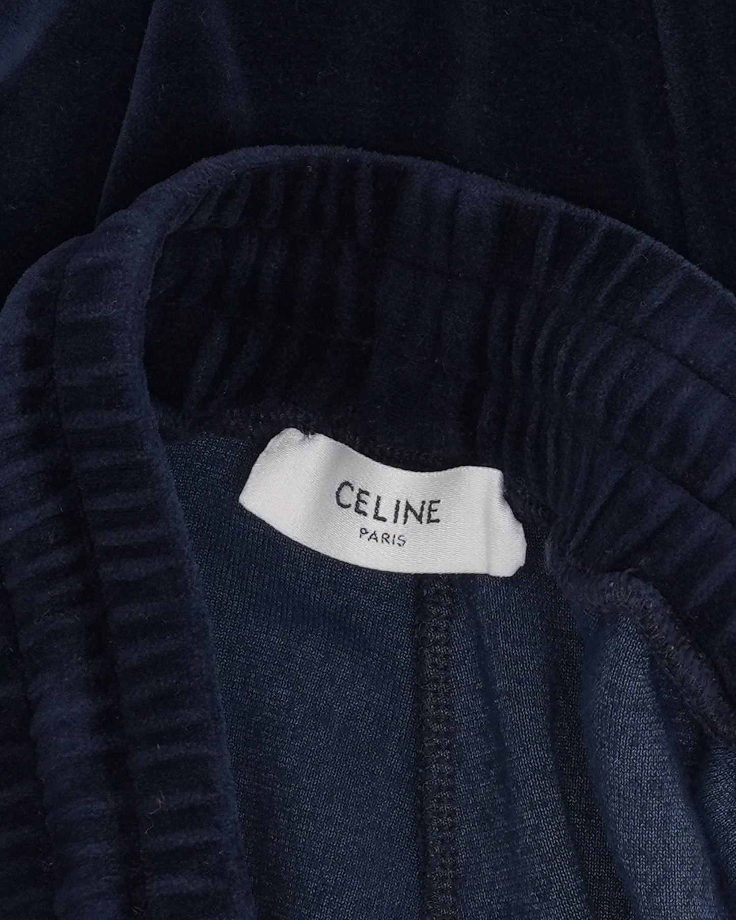 Straight Leg Logo Embroidered Velour Track Pants