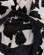 Cow Print Pony Hair Leather Bomber Jacket