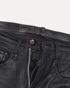 Contrast Panel Leather Pants