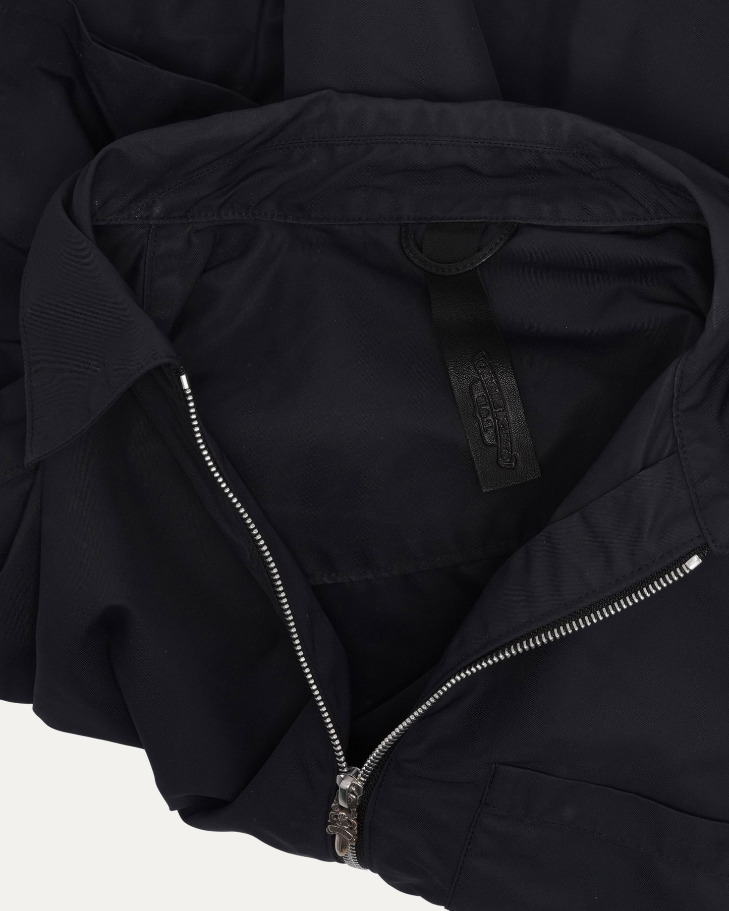 Nylon Leather Sedated Zipper Shirt