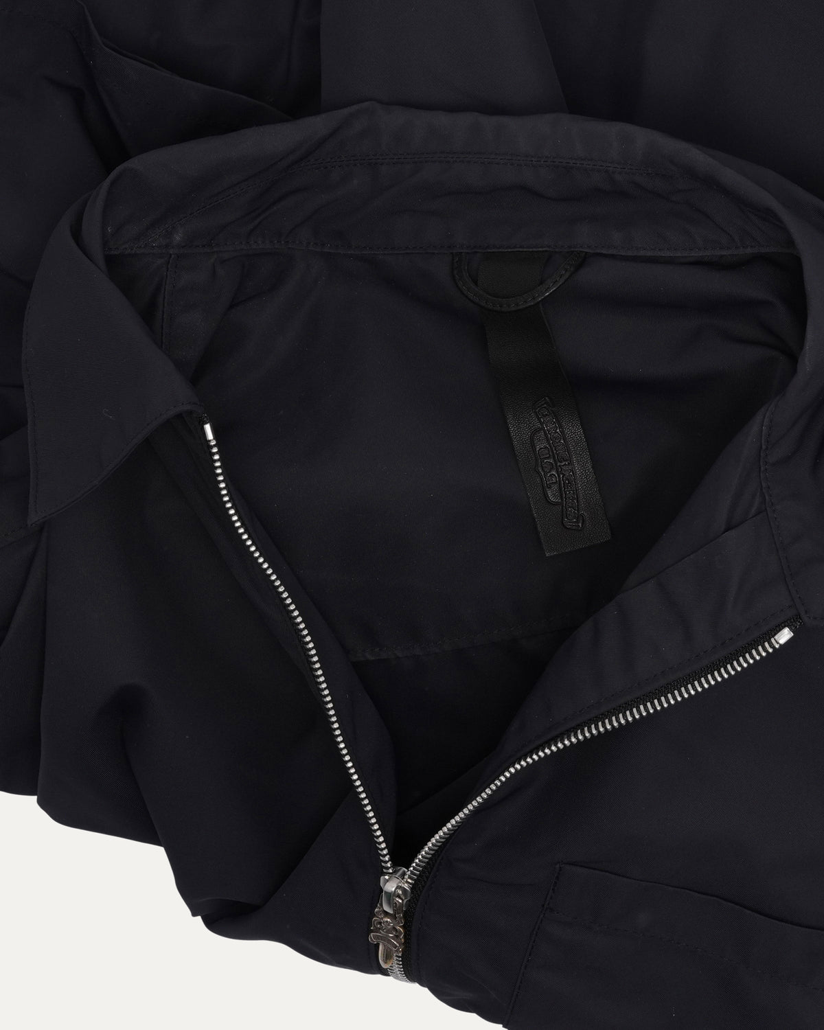 Nylon Leather Sedated Zipper Shirt