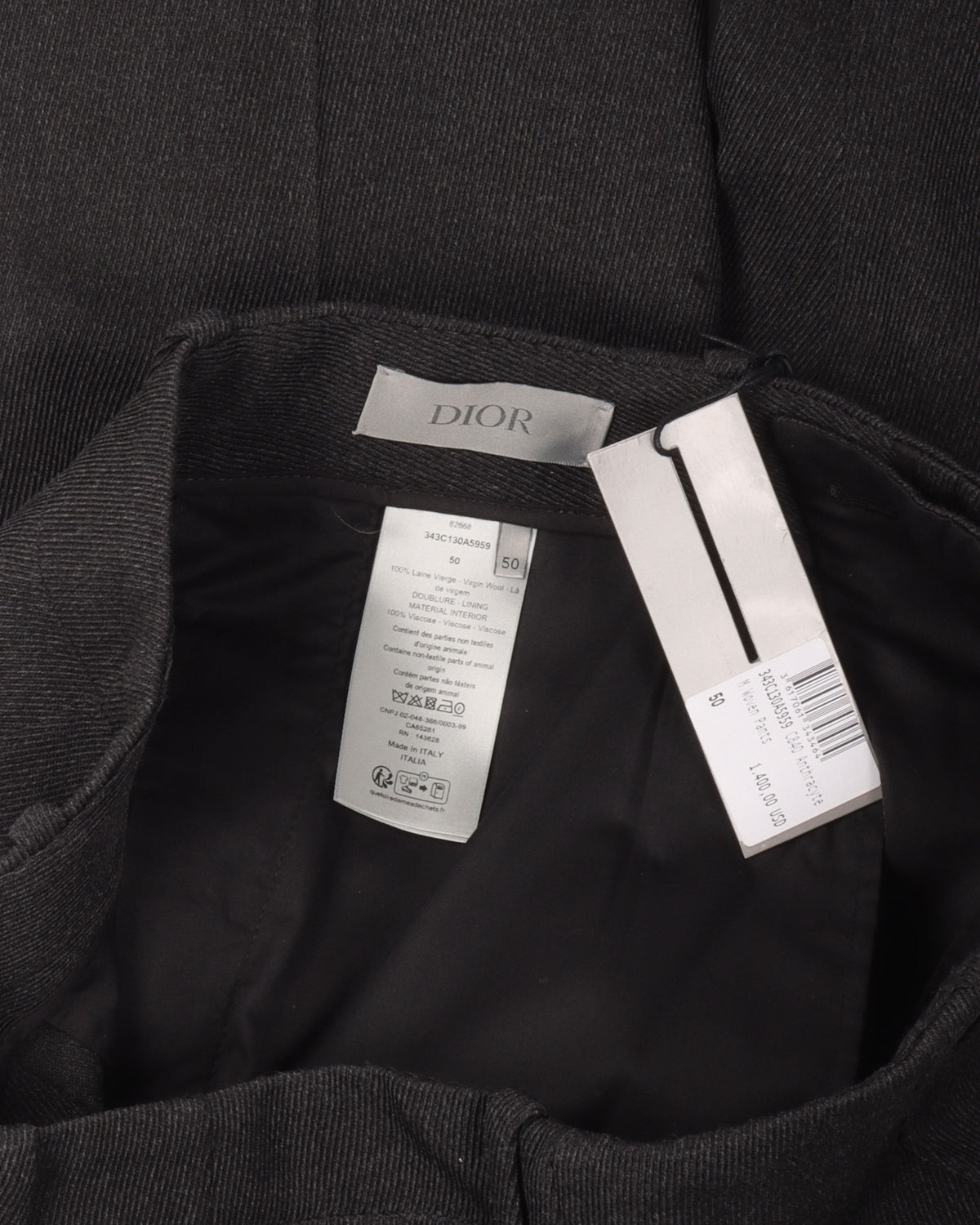 Virgin Wool Pleated Trousers