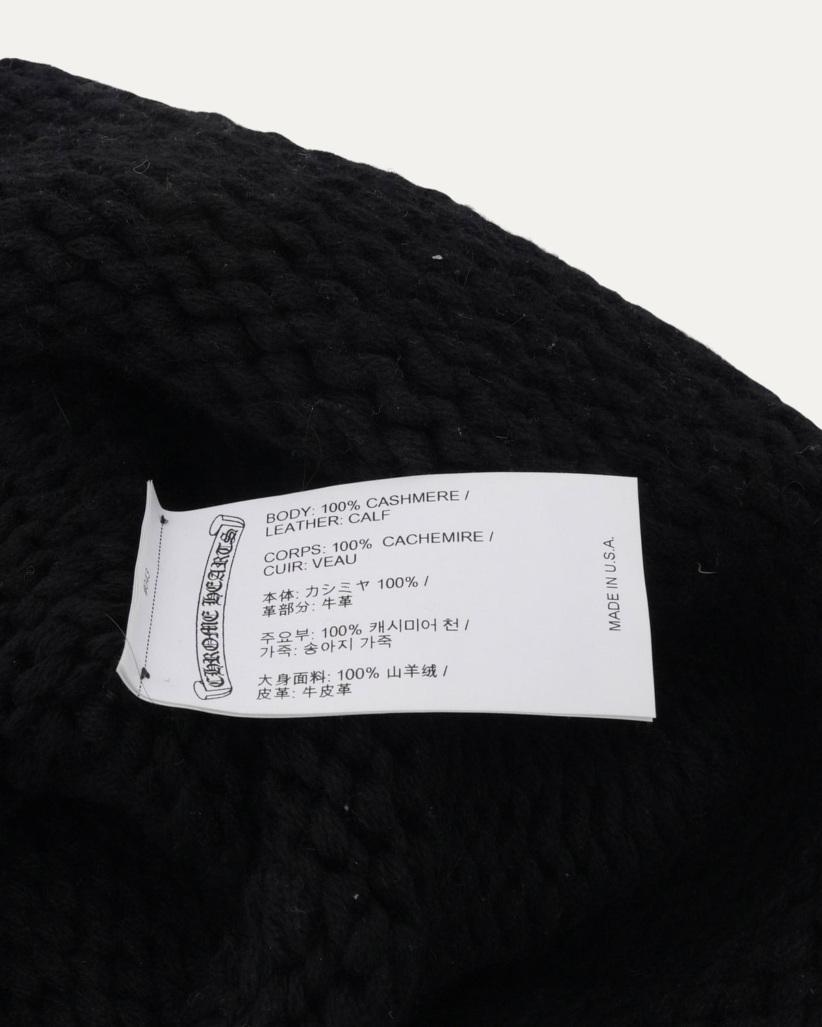 Cashmere Cross Patch Embellished Beanie