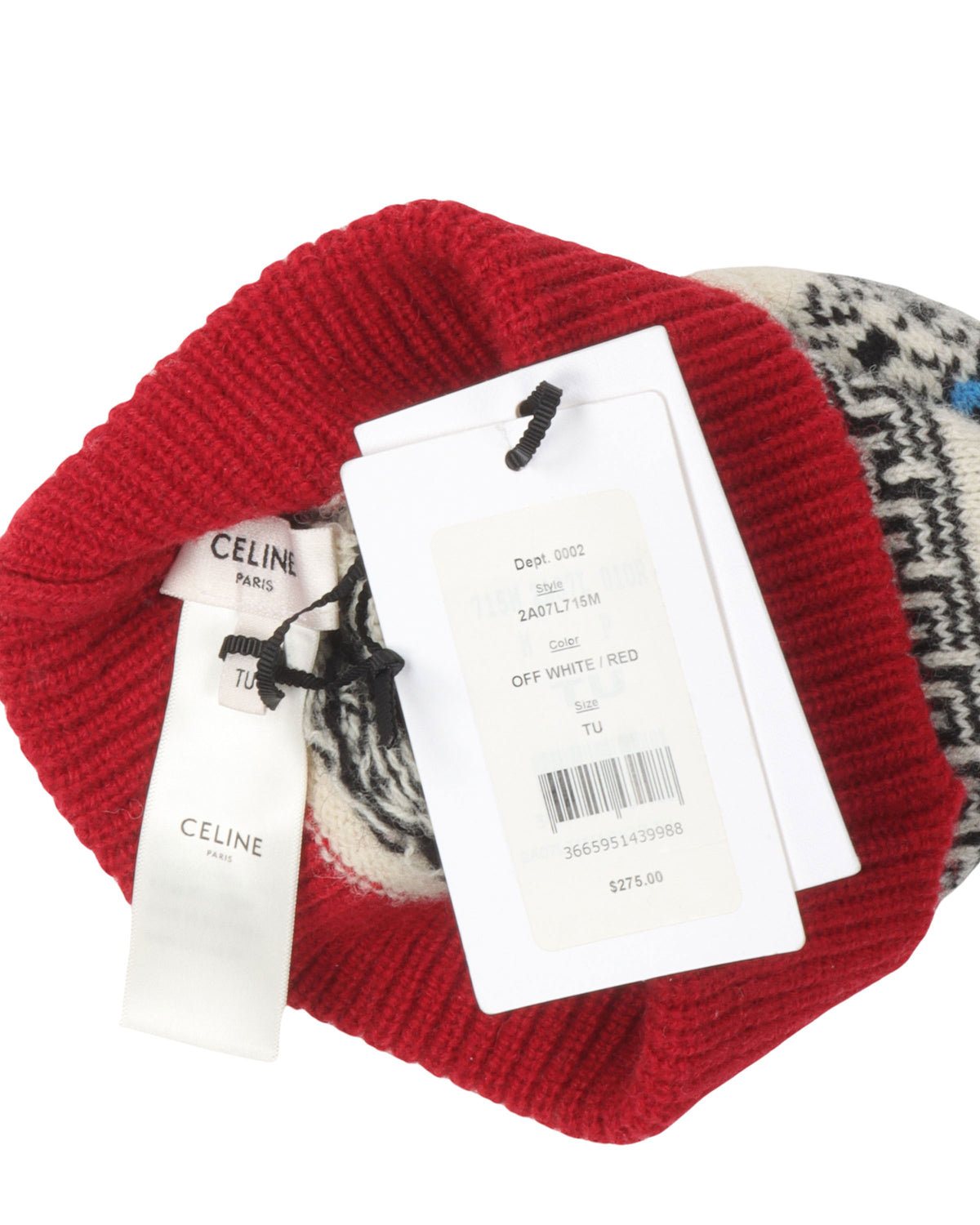 Pattern Print Wool Beanie