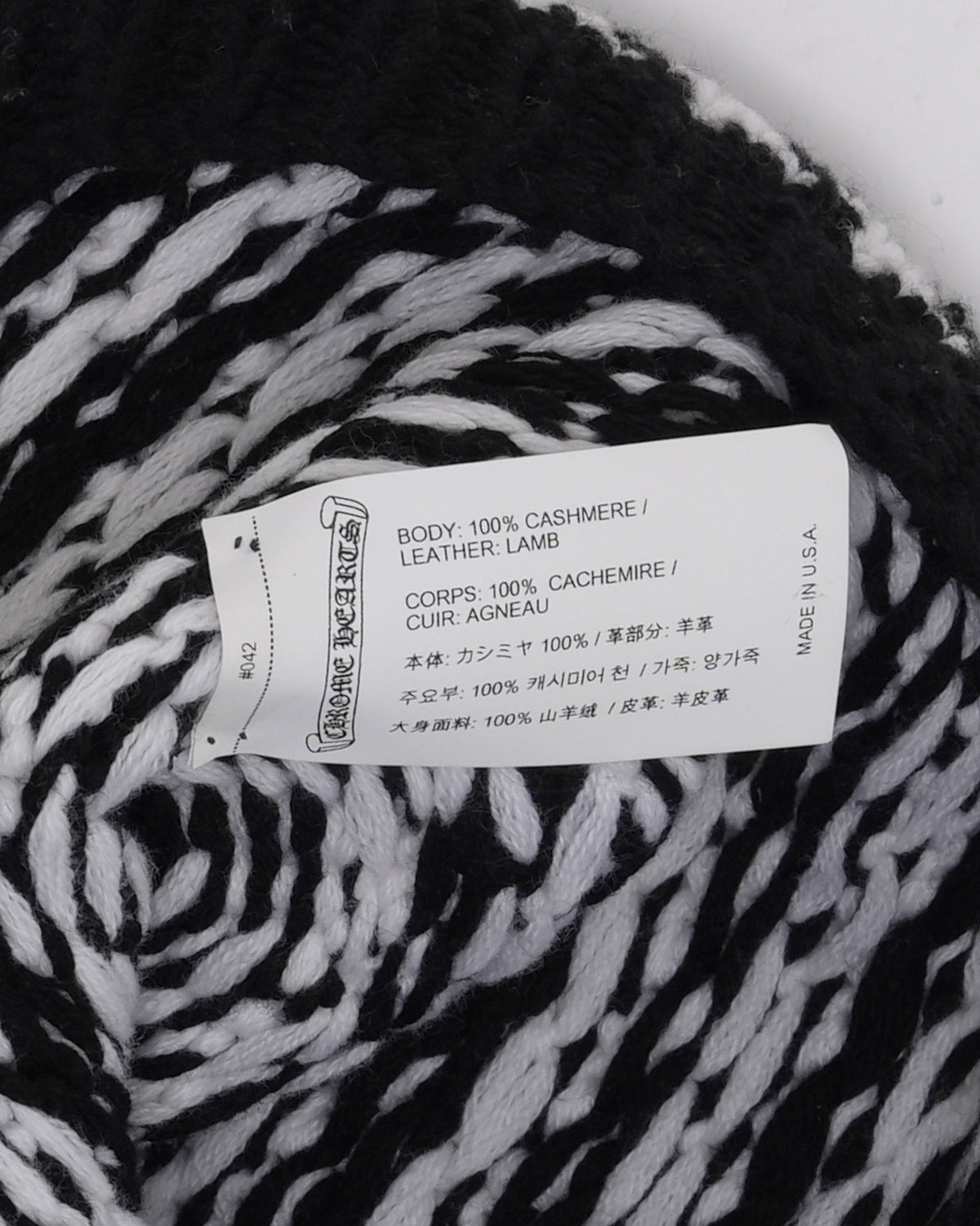 Cemetery Cross Patch Houndstooth Beanie
