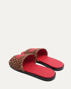 Plus Cross Patch Leopard Slides