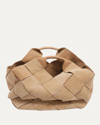 Suede Woven Basket Bag