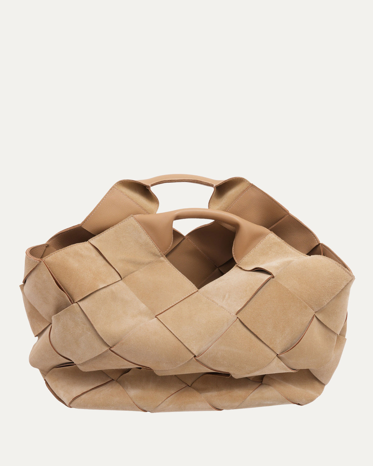 Suede Woven Basket Bag