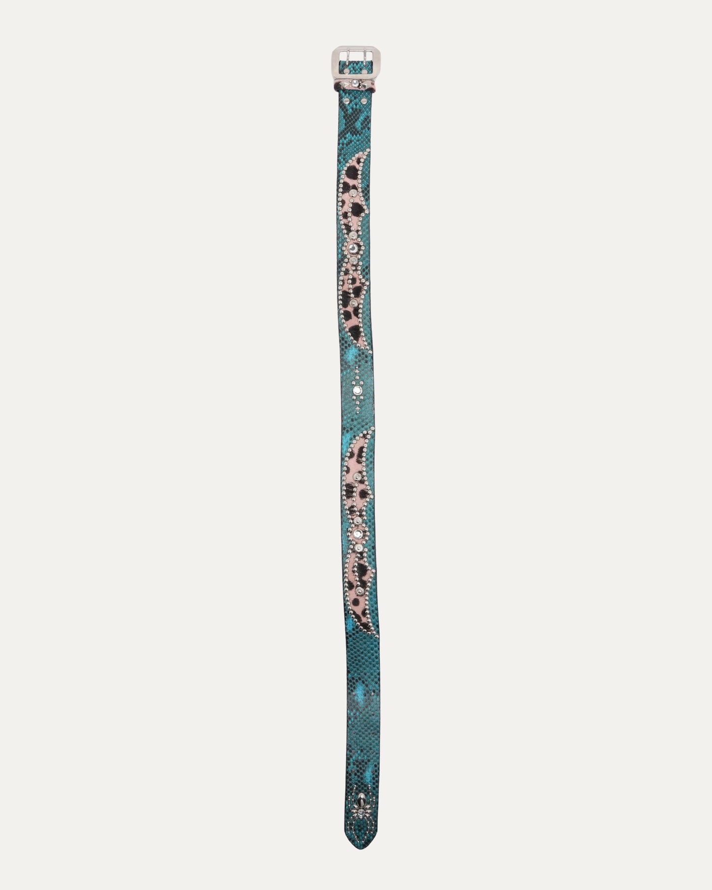 King Cobra Studded Leopard Inlay Belt