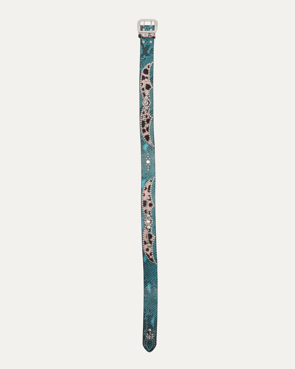 King Cobra Studded Leopard Inlay Belt