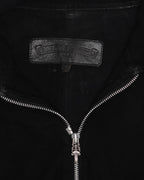 Suede Fleur Zip Up Jacket
