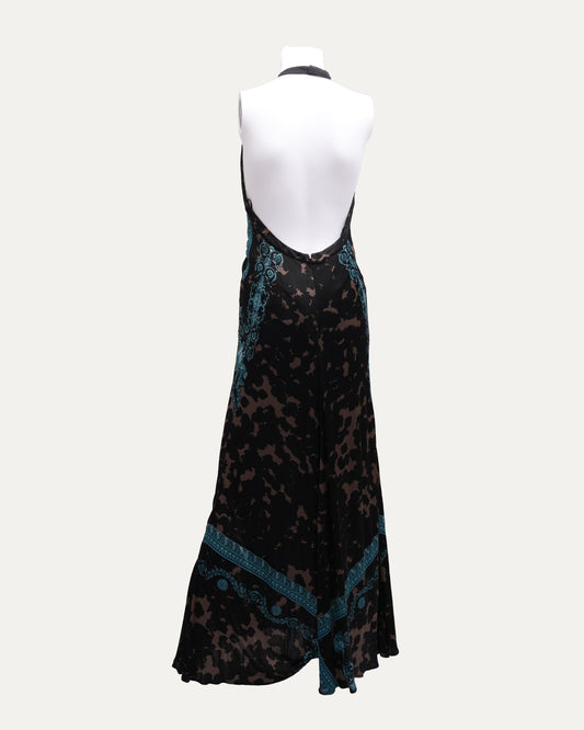 Printed Gown With Medusa Motif