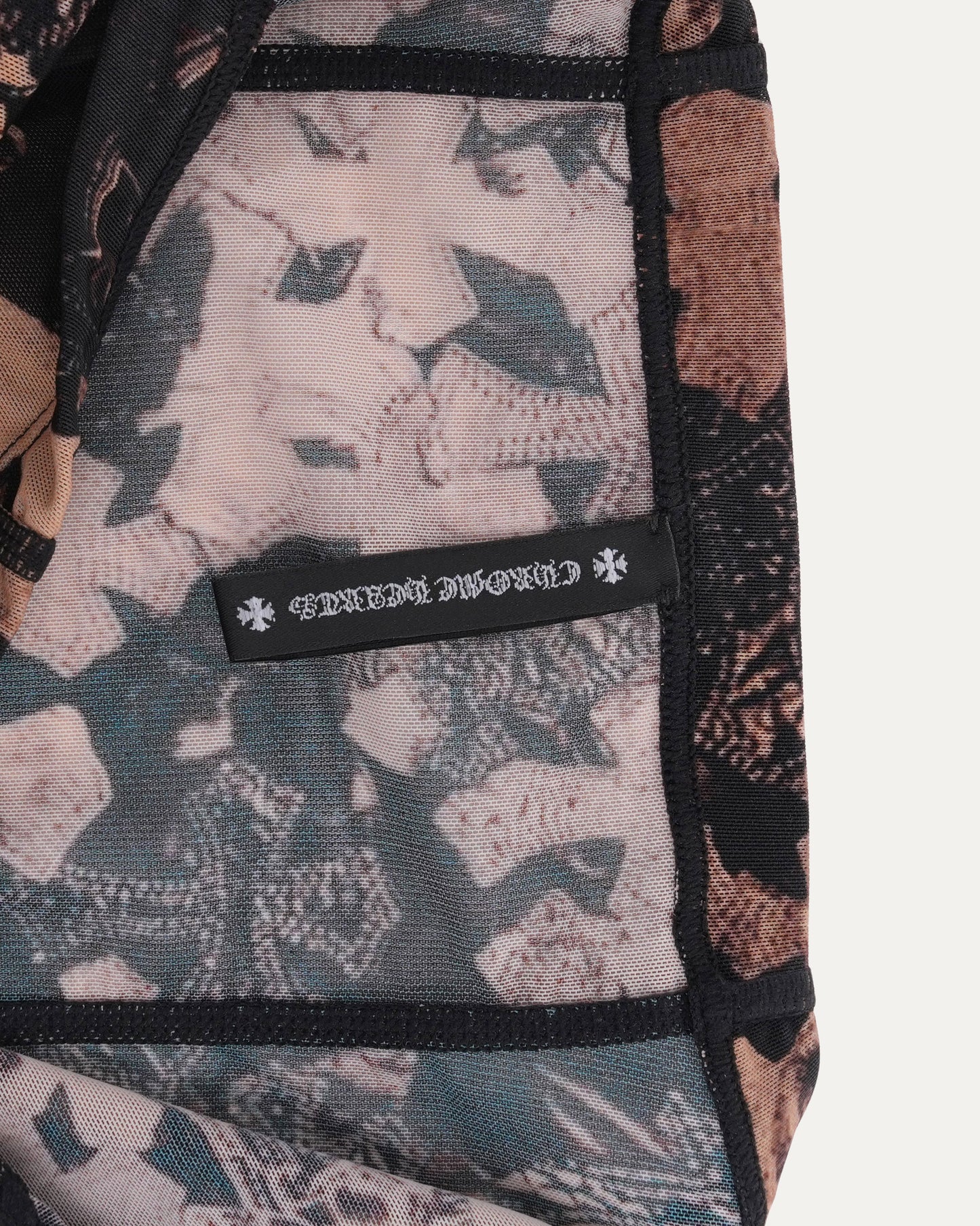 Waterfall Cross Patch Print Mesh Tube Top
