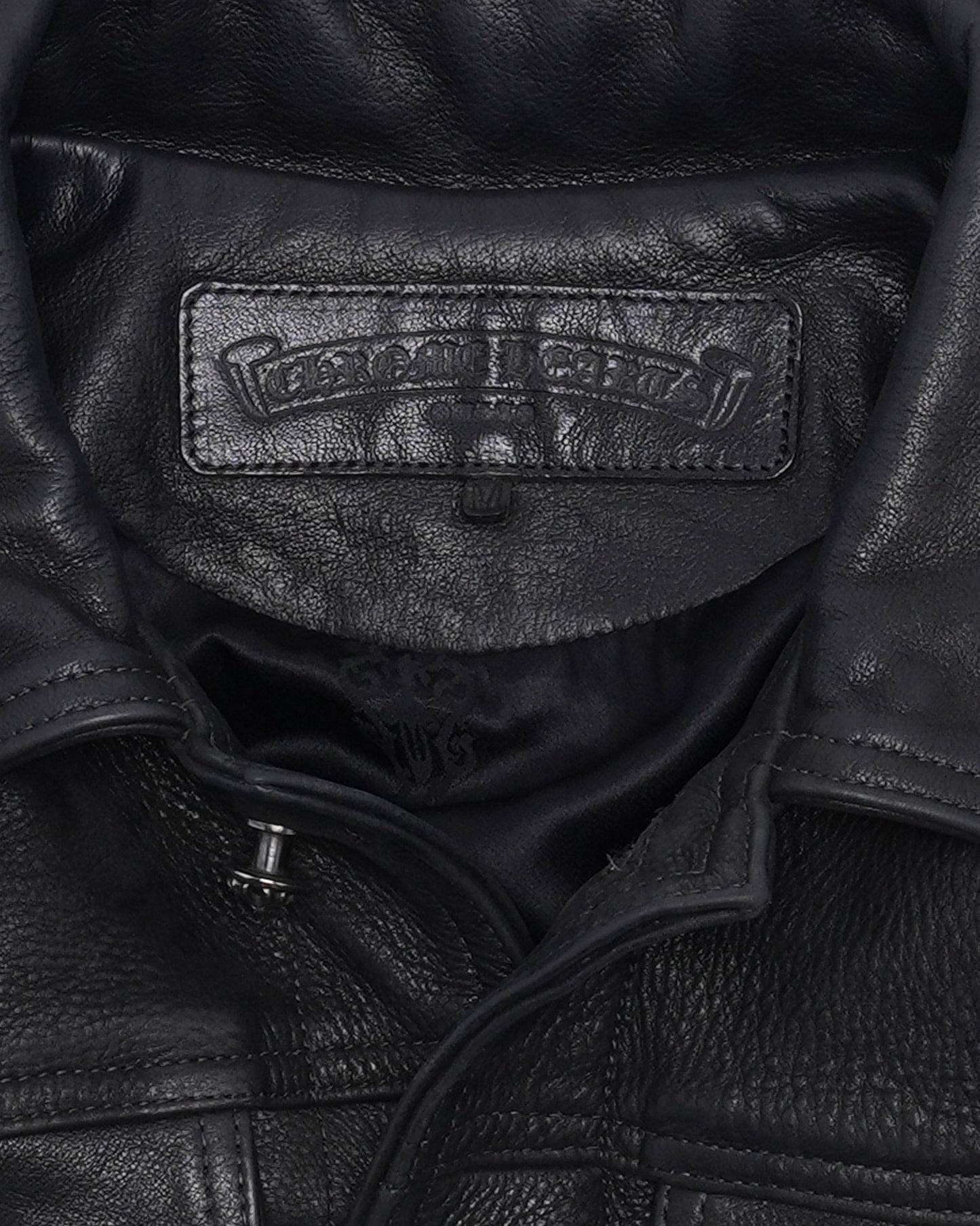 Star Embellished Leather Trucker Jacket