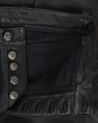 Multi-Cross Leather Fleur Knee Pants