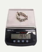 Diamond Floral Cross Heart Dagger Double ID Fancy Link Bracelet