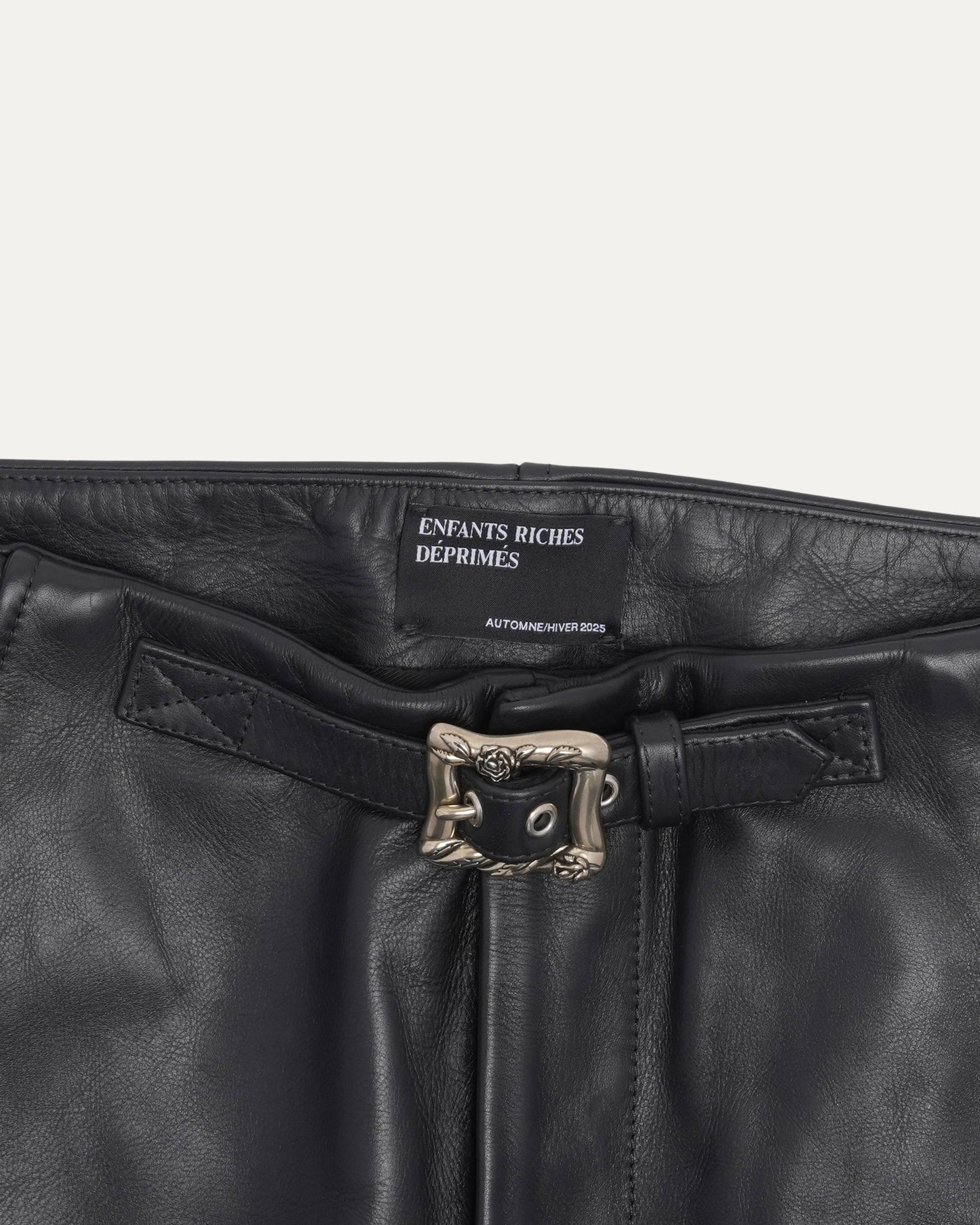 Belted Leather Moto Pants