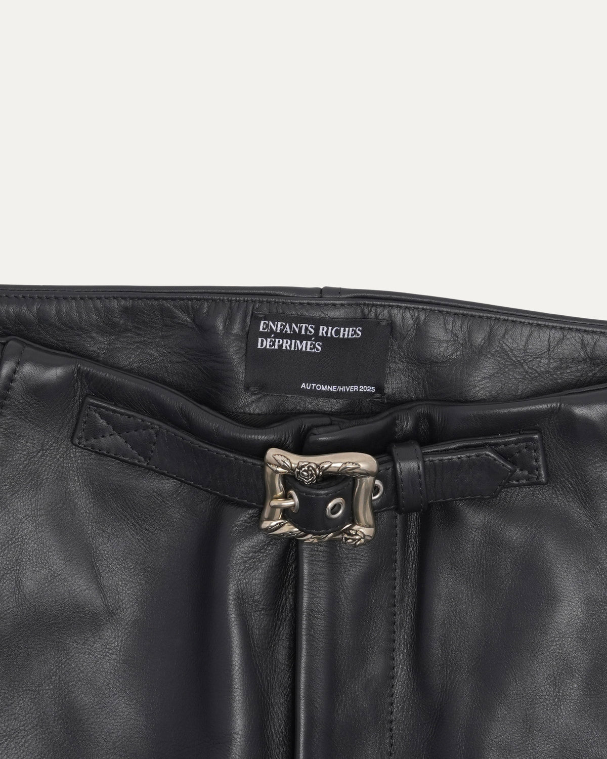 Belted Leather Moto Pants