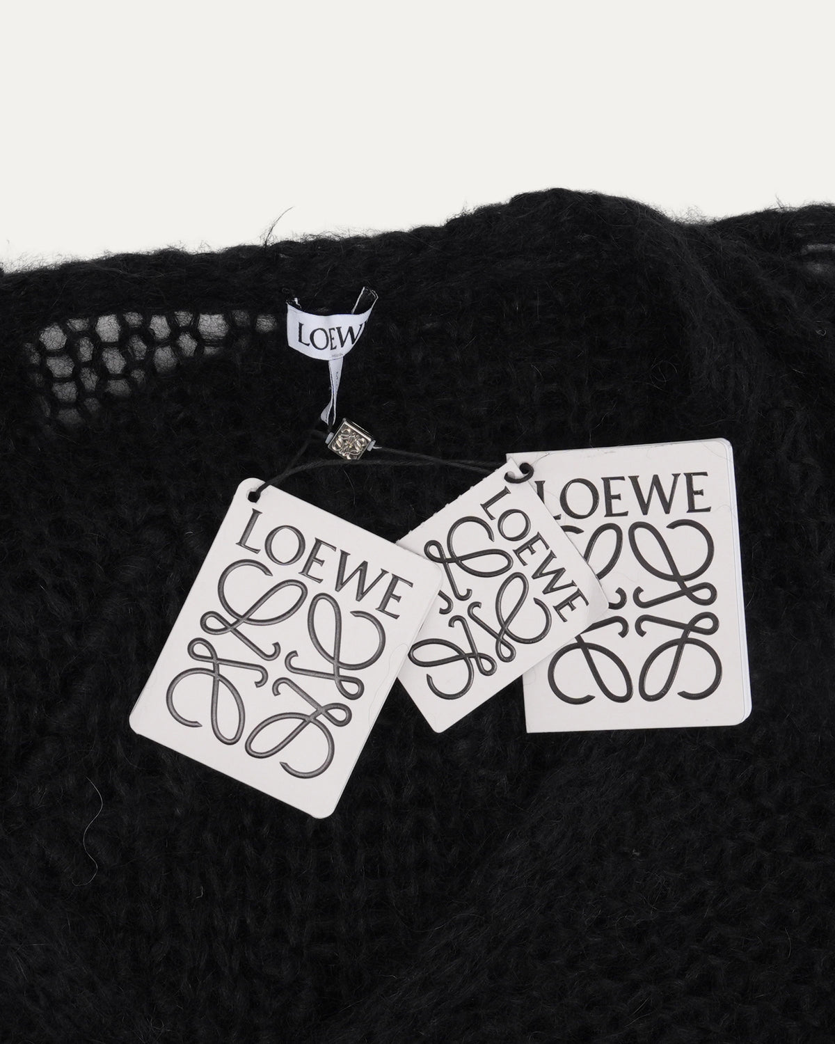 Mohair Blend Anagram Cardigan Sweater