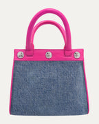 Denim Cross Patch Drew Mini Bag