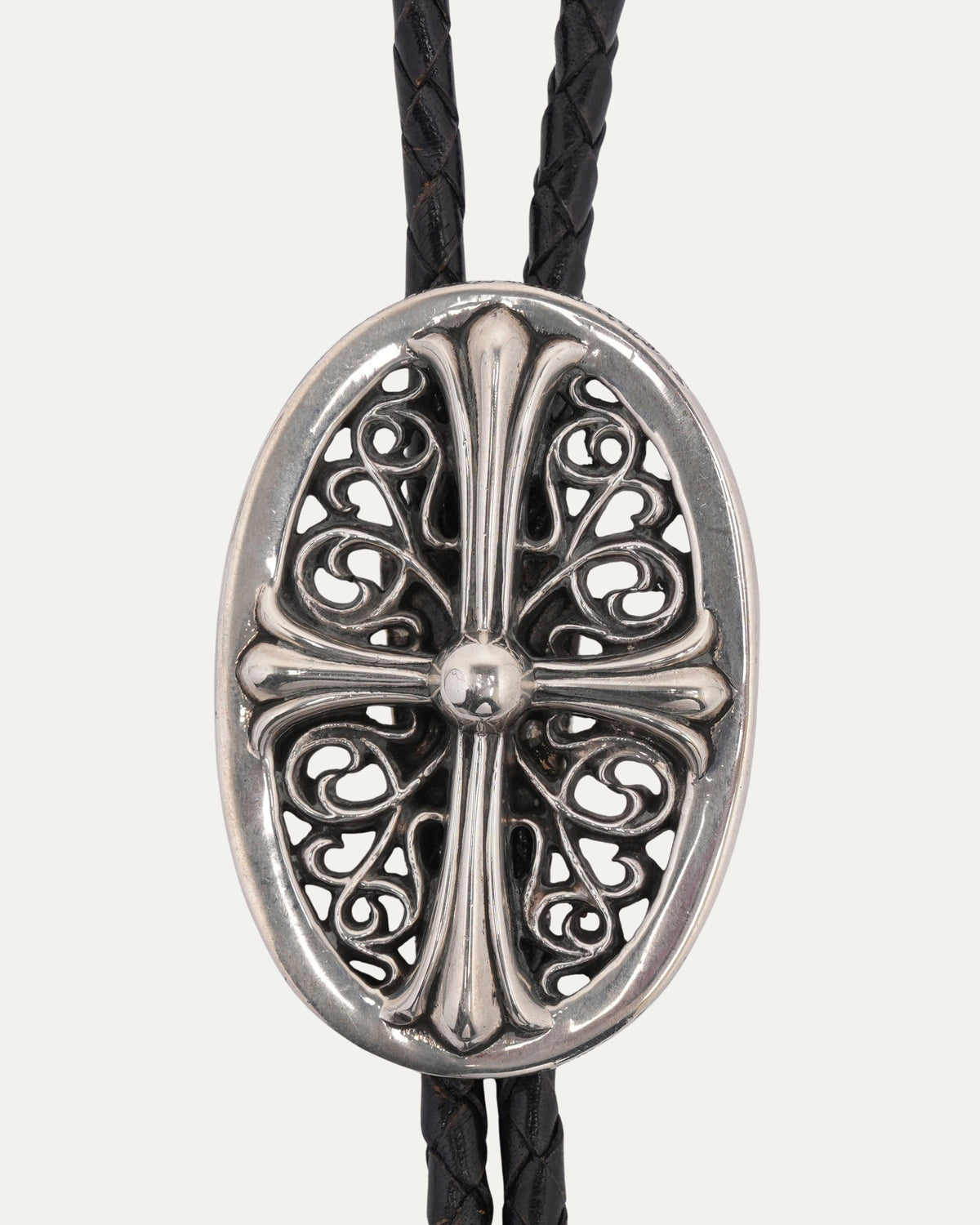 Large Oval Cross Bolo Tie